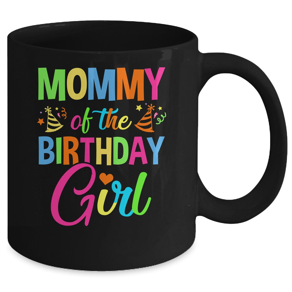 Mommy Of The Birthday Girl Glows Retro 80's Party Family Mug | siriusteestore