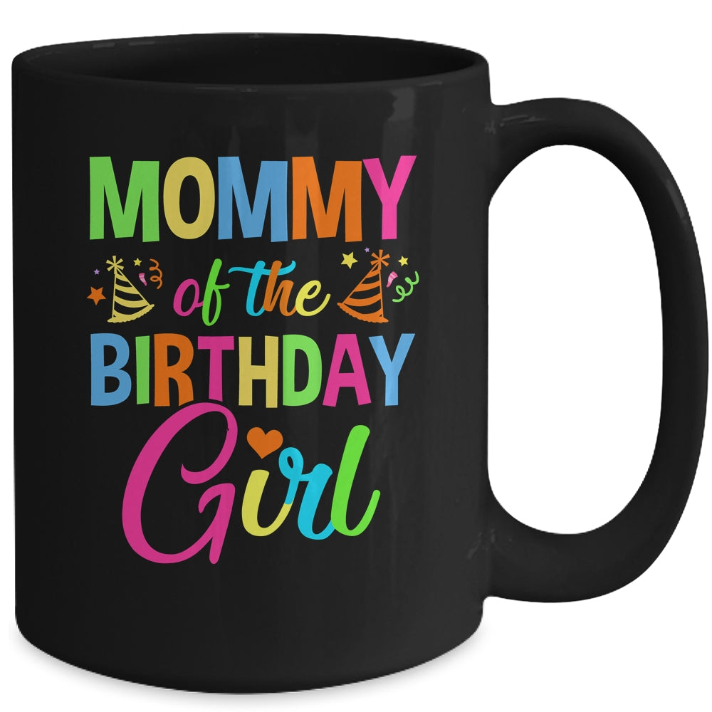 Mommy Of The Birthday Girl Glows Retro 80's Party Family Mug | siriusteestore