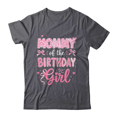 Mommy Of The Birthday Girl Matching Pink Coquette Bow Shirt & Hoodie | siriusteestore