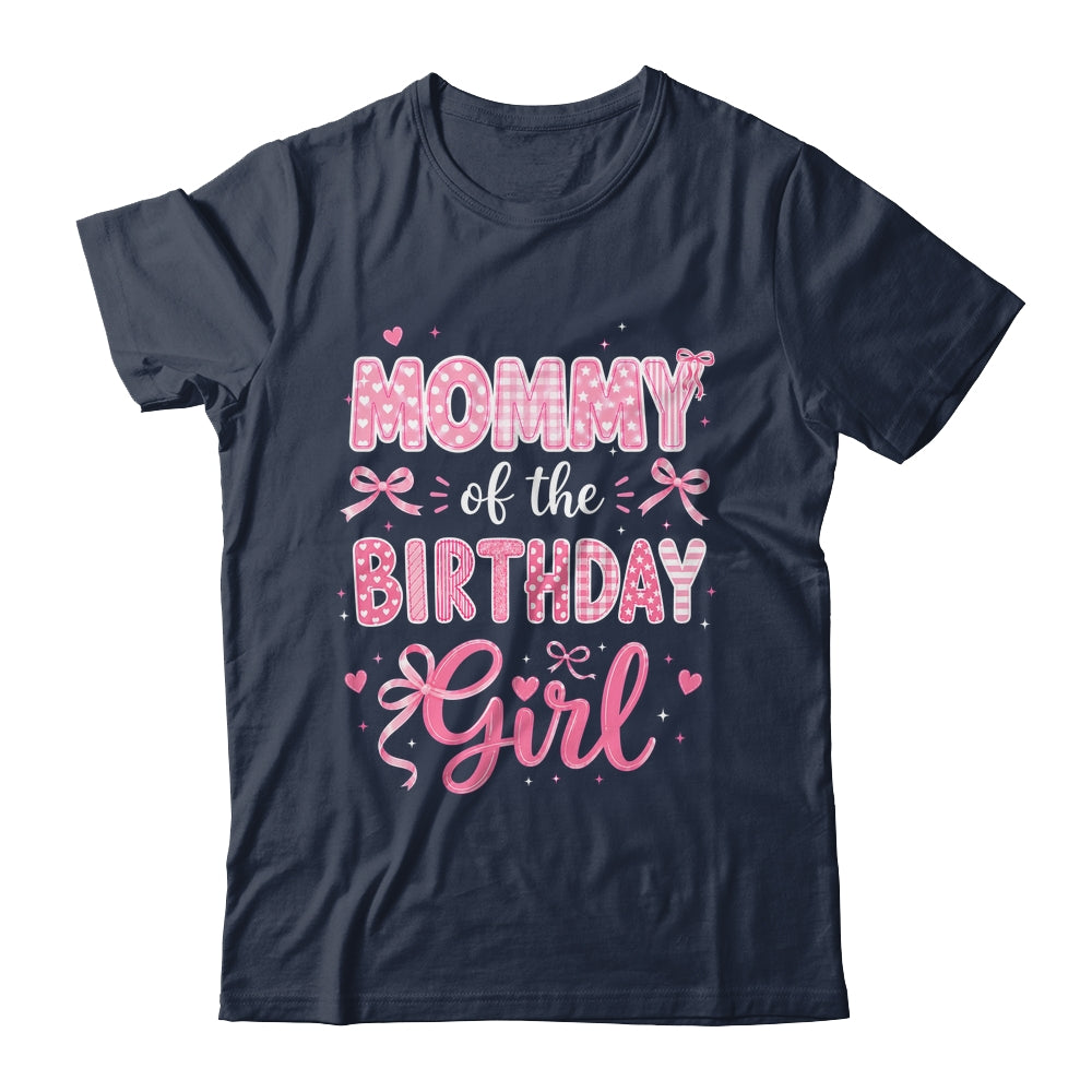 Mommy Of The Birthday Girl Matching Pink Coquette Bow Shirt & Hoodie | siriusteestore