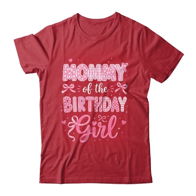 Mommy Of The Birthday Girl Matching Pink Coquette Bow Shirt & Hoodie | siriusteestore