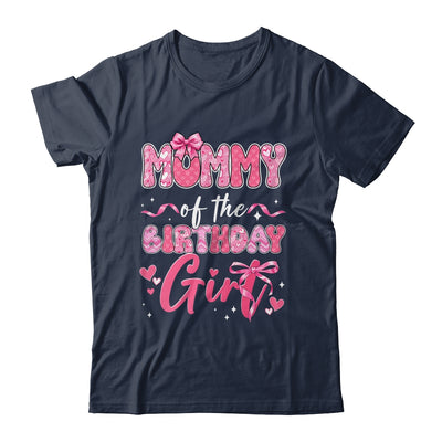 Mommy Of The Birthday Girl Pink Coquette Bow Family Shirt & Hoodie | siriusteestore