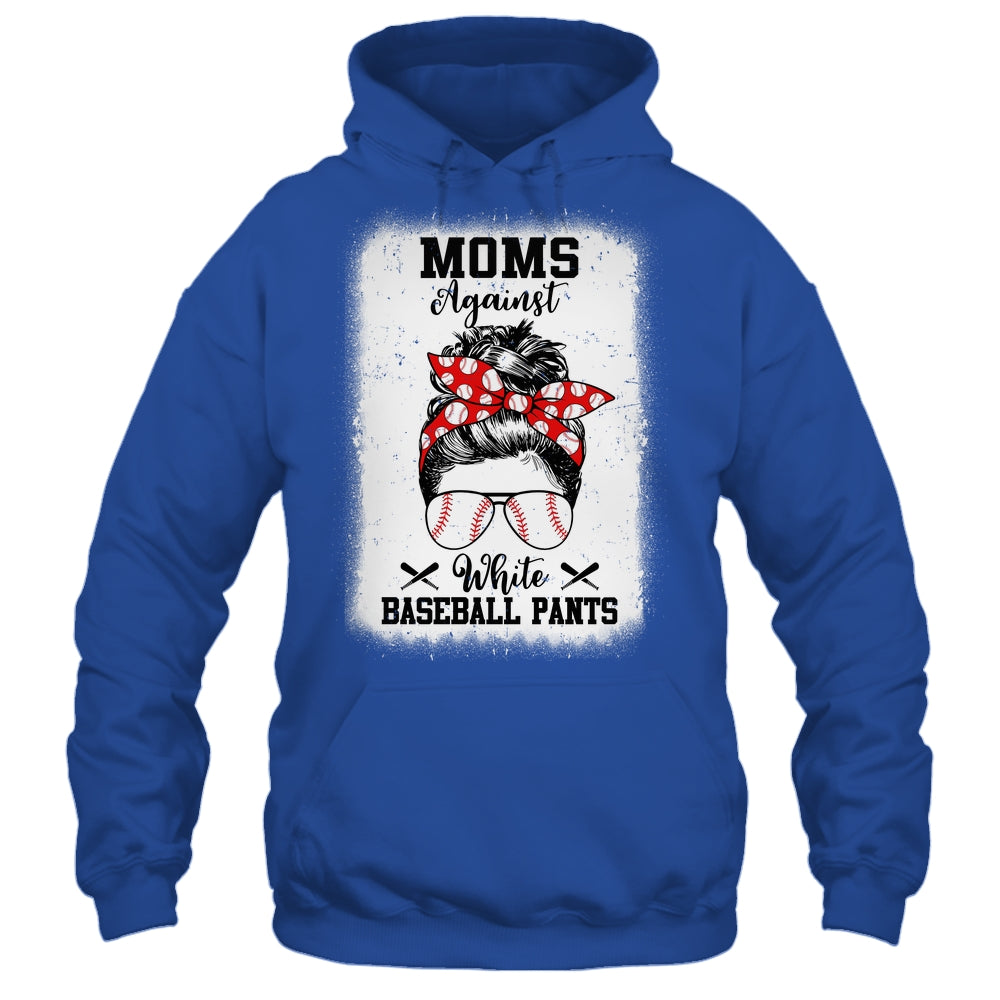 Moms Against White Baseball Pants Messy Bun Hair Shirt & Tank Top | siriusteestore