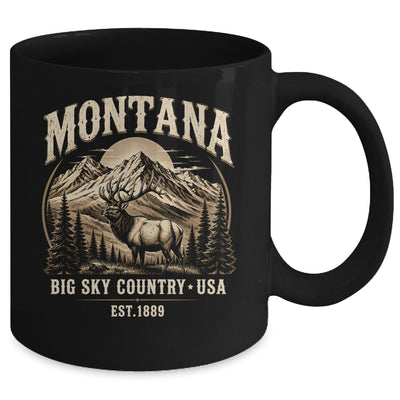 Montana Rocky Mountains Elk Big Sky Country Souvenir Vintage Mug | siriusteestore