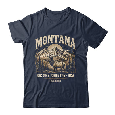 Montana Rocky Mountains Elk Big Sky Country Souvenir Vintage Shirt & Tank Top | siriusteestore
