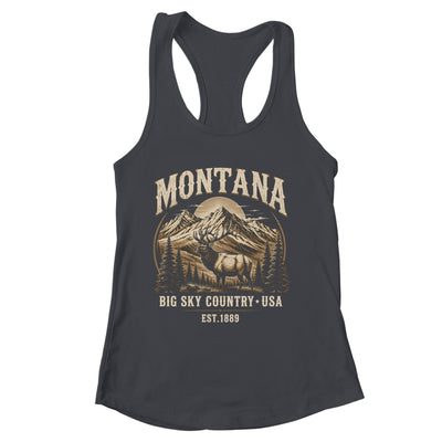 Montana Rocky Mountains Elk Big Sky Country Souvenir Vintage Shirt & Tank Top | siriusteestore