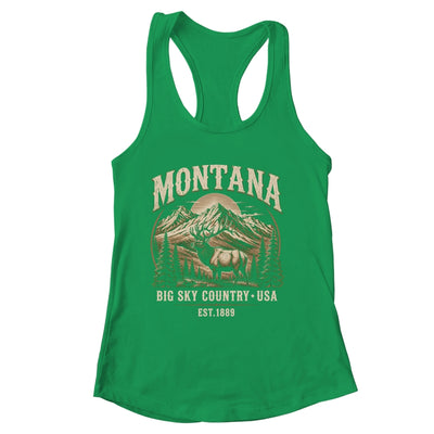Montana Rocky Mountains Elk Big Sky Country Souvenir Vintage Shirt & Tank Top | siriusteestore