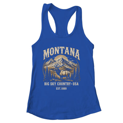 Montana Rocky Mountains Elk Big Sky Country Souvenir Vintage Shirt & Tank Top | siriusteestore
