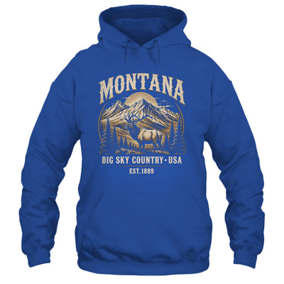 Montana Rocky Mountains Elk Big Sky Country Souvenir Vintage Shirt & Tank Top | siriusteestore