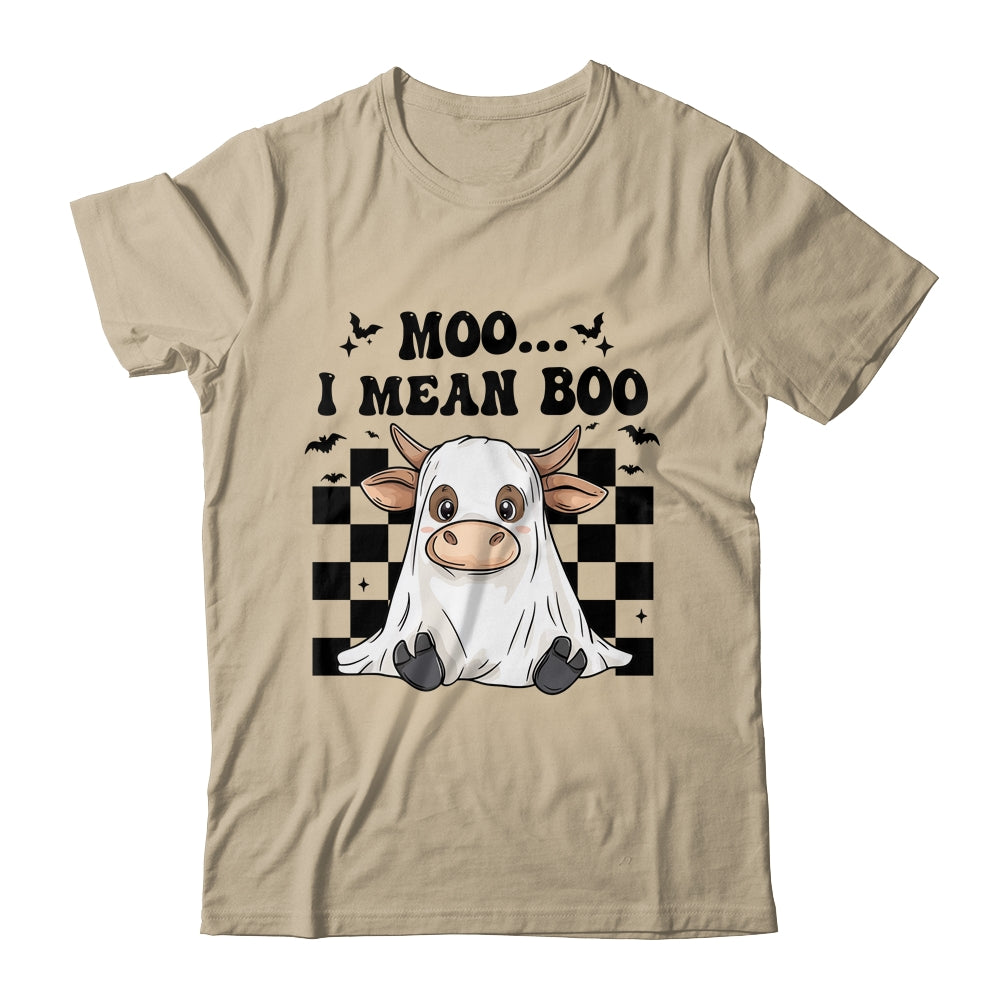 Moo I Mean Boo Spooky Highland Cow Halloween Ghost Costume Shirt & Hoodie | siriusteestore
