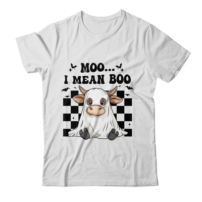 Moo I Mean Boo Spooky Highland Cow Halloween Ghost Costume Shirt & Hoodie | siriusteestore