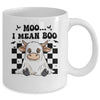 Moo I Mean Boo Spooky Highland Cow Halloween Ghost Costume Mug | siriusteestore