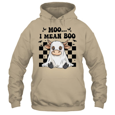 Moo I Mean Boo Spooky Highland Cow Halloween Ghost Costume Shirt & Hoodie | siriusteestore