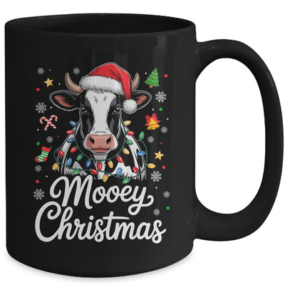 Mooey Christmas Lights Santa Hat Xmas Farm Cow Lover Mug | siriusteestore