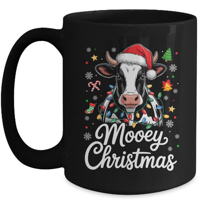 Mooey Christmas Lights Santa Hat Xmas Farm Cow Lover Mug | siriusteestore