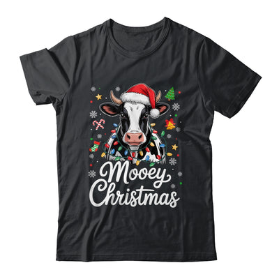 Mooey Christmas Lights Santa Hat Xmas Farm Cow Lover Shirt & Sweatshirt | siriusteestore