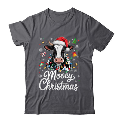 Mooey Christmas Lights Santa Hat Xmas Farm Cow Lover Shirt & Sweatshirt | siriusteestore