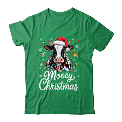 Mooey Christmas Lights Santa Hat Xmas Farm Cow Lover Shirt & Sweatshirt | siriusteestore