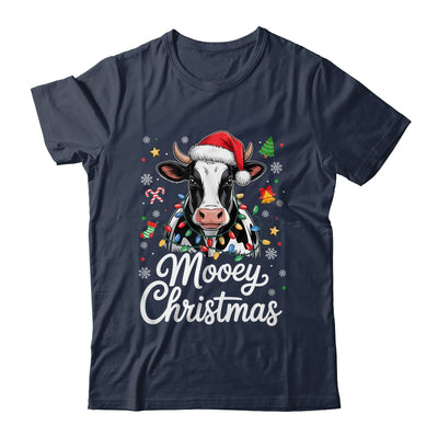 Mooey Christmas Lights Santa Hat Xmas Farm Cow Lover Shirt & Sweatshirt | siriusteestore