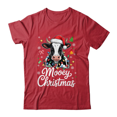 Mooey Christmas Lights Santa Hat Xmas Farm Cow Lover Shirt & Sweatshirt | siriusteestore