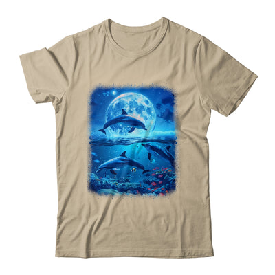 Moon Dolphin Space Dolphins Galaxy Design For Men Women Kids Shirt & Tank Top | siriusteestore