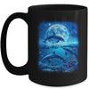 Moon Dolphin Space Dolphins Galaxy Design For Men Women Kids Mug | siriusteestore
