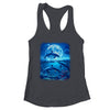 Moon Dolphin Space Dolphins Galaxy Design For Men Women Kids Shirt & Tank Top | siriusteestore