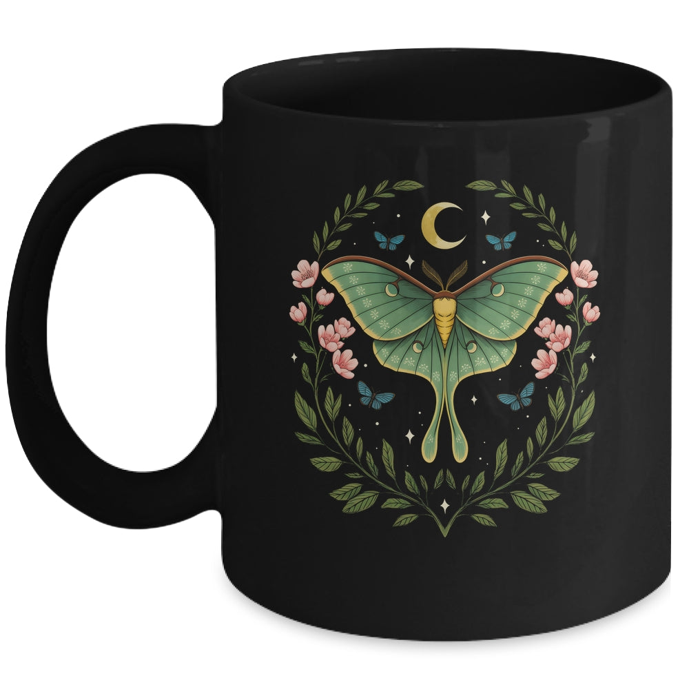 Moon Phases Luna Moth Insect Lover Cottagecore Aesthetic Mug | siriusteestore