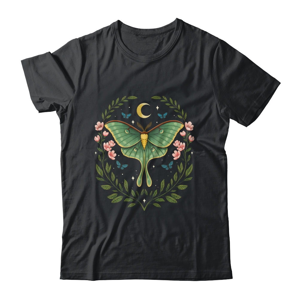 Moon Phases Luna Moth Insect Lover Cottagecore Aesthetic Shirt & Tank Top | siriusteestore