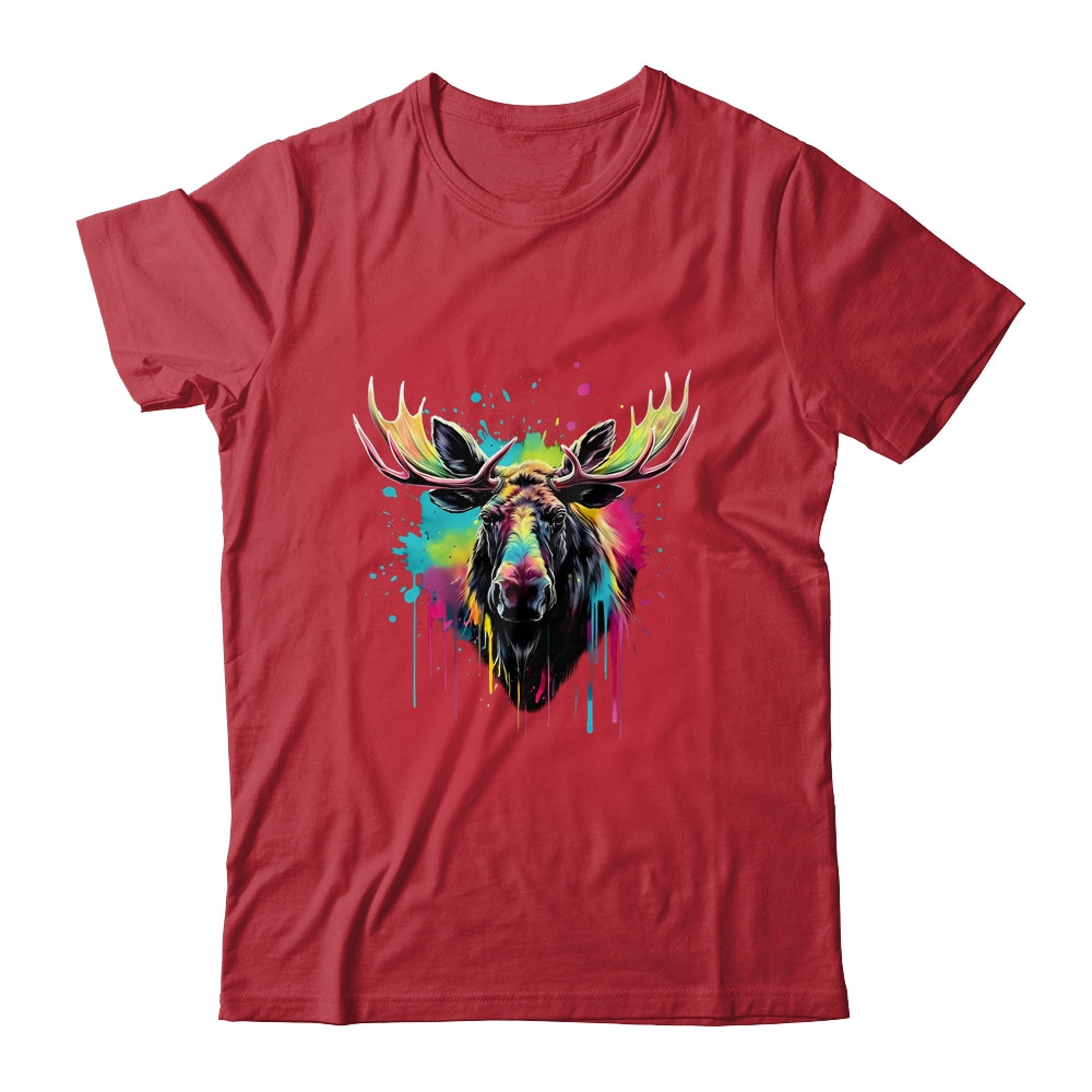 Moose Lovers Colorful Art Beautiful Moose Lover Men Women Shirt & Hoodie | siriusteestore
