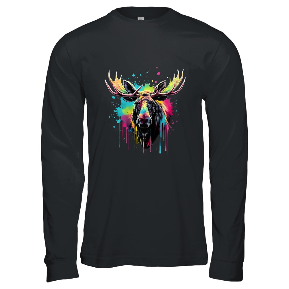 Moose Lovers Colorful Art Beautiful Moose Lover Men Women Shirt & Hoodie | siriusteestore