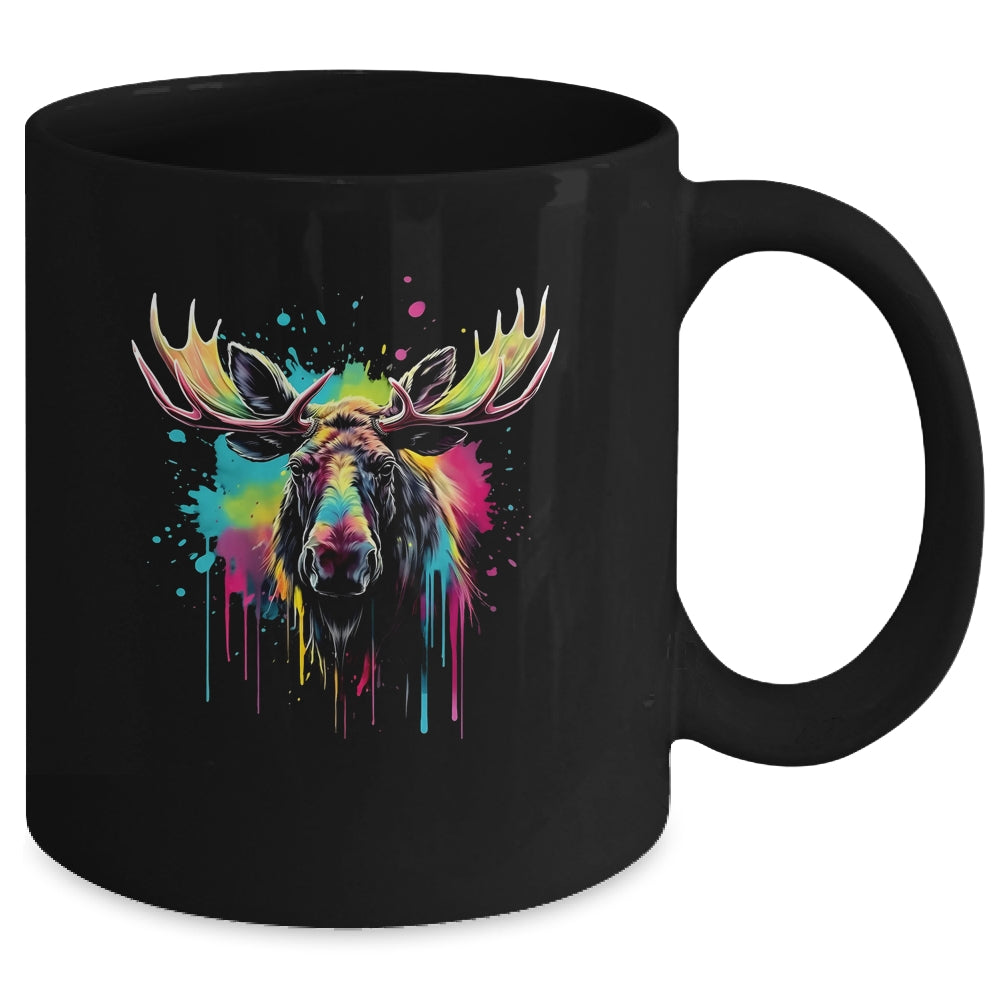 Moose Lovers Colorful Art Beautiful Moose Lover Men Women Mug | siriusteestore