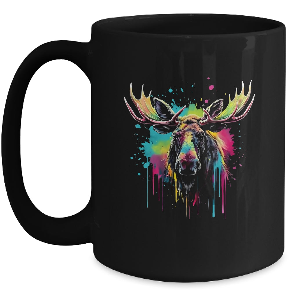 Moose Lovers Colorful Art Beautiful Moose Lover Men Women Mug | siriusteestore