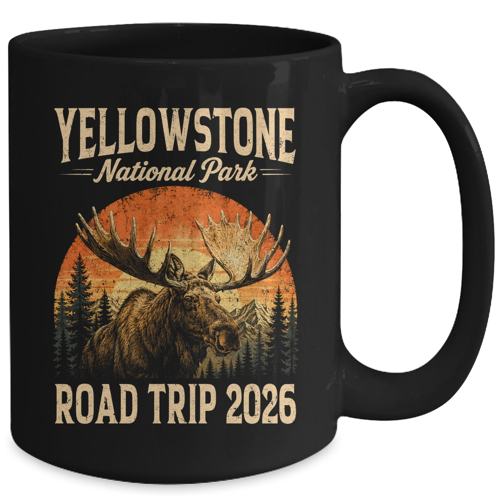 Moose Yellowstone National Park Family Trip 2026 Outdoor Mug | siriusteestore