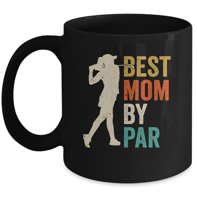 Mothers Day Golf Best Mom By Par Golfing Golfer Mama Retro Mug | siriusteestore