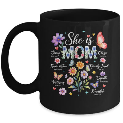 Mothers Day She Is Mom She Is Strong Gifts Christian Mom Mug | siriusteestore