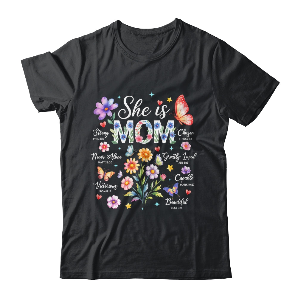 Mothers Day She Is Mom She Is Strong Gifts Christian Mom Shirt & Hoodie | siriusteestore