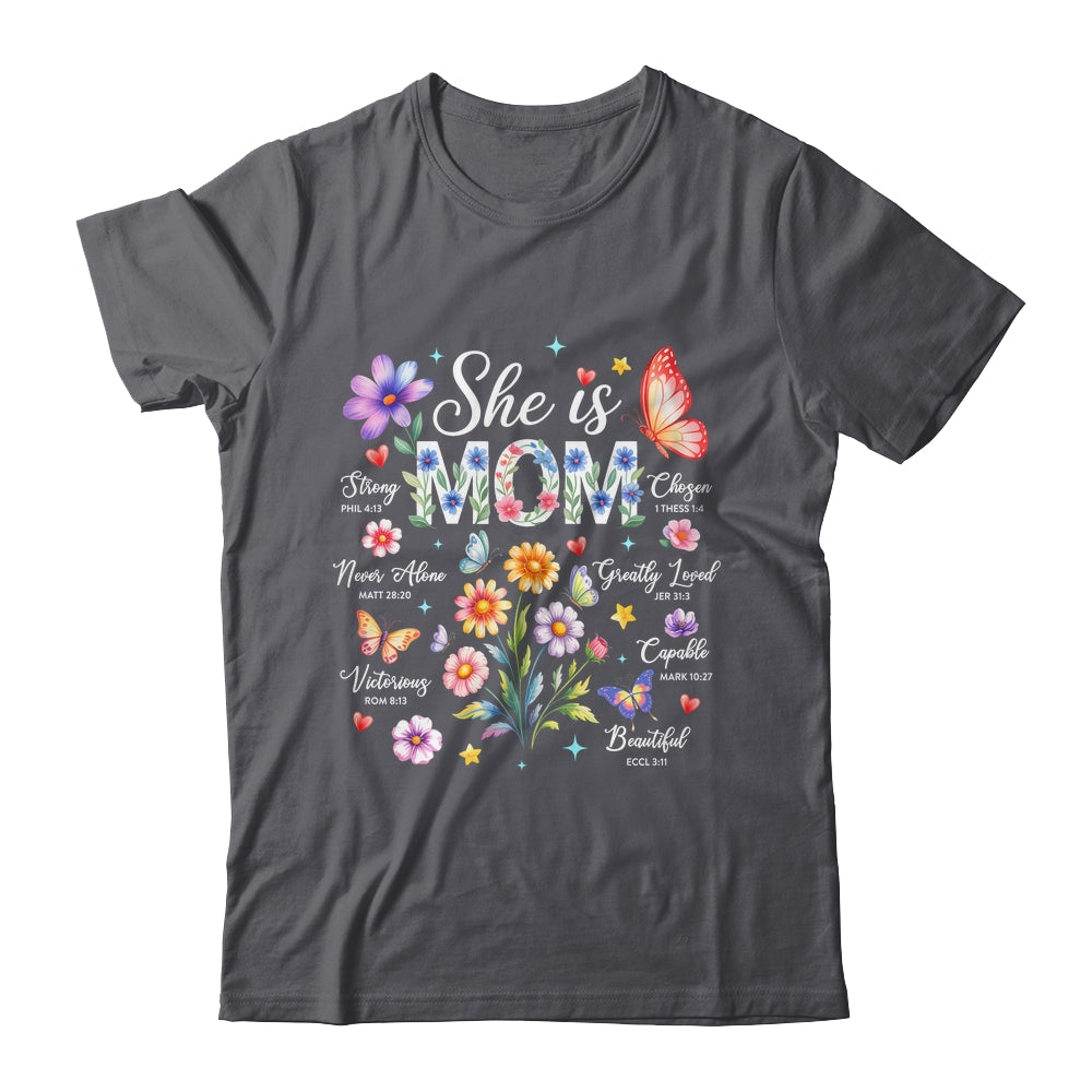 Mothers Day She Is Mom She Is Strong Gifts Christian Mom Shirt & Hoodie | siriusteestore
