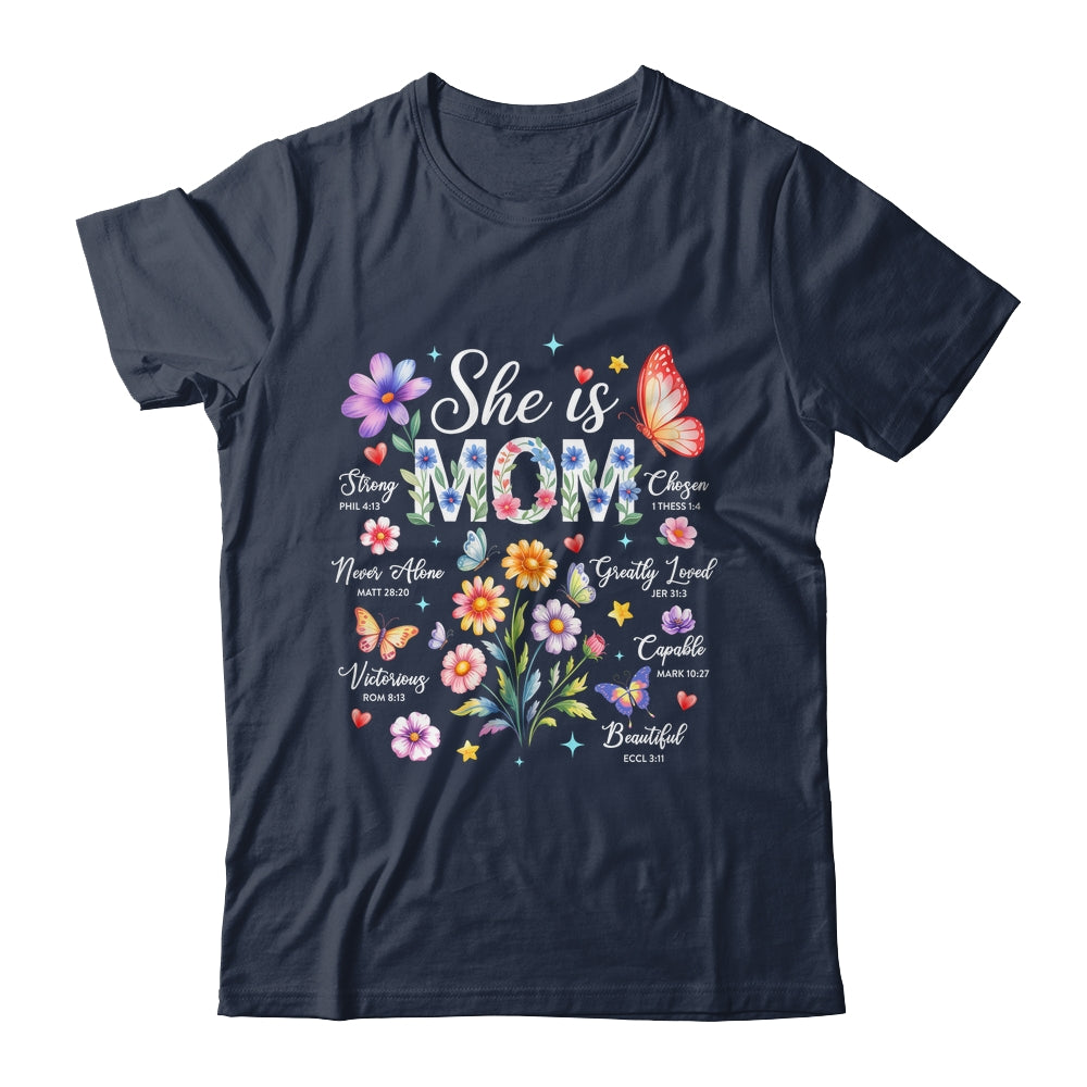 Mothers Day She Is Mom She Is Strong Gifts Christian Mom Shirt & Hoodie | siriusteestore