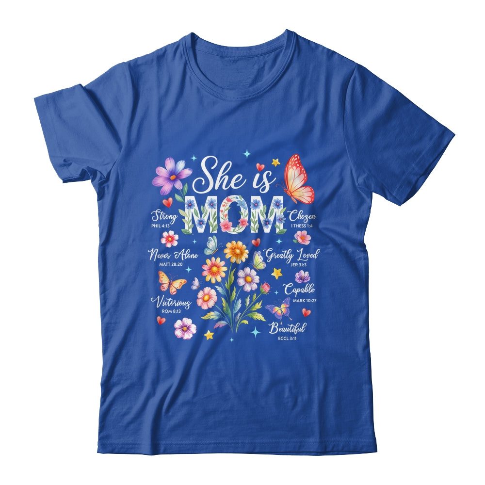 Mothers Day She Is Mom She Is Strong Gifts Christian Mom Shirt & Hoodie | siriusteestore