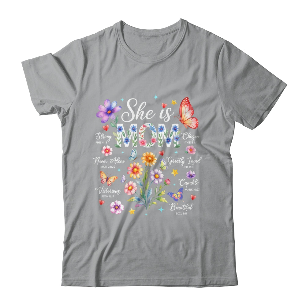 Mothers Day She Is Mom She Is Strong Gifts Christian Mom Shirt & Hoodie | siriusteestore