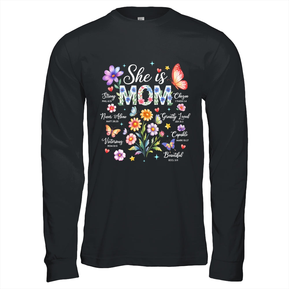 Mothers Day She Is Mom She Is Strong Gifts Christian Mom Shirt & Hoodie | siriusteestore