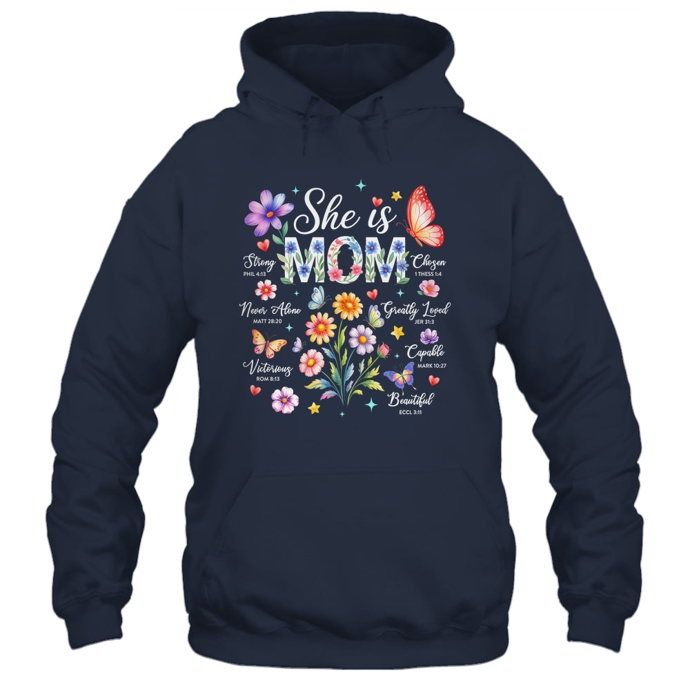 Mothers Day She Is Mom She Is Strong Gifts Christian Mom Shirt & Hoodie | siriusteestore