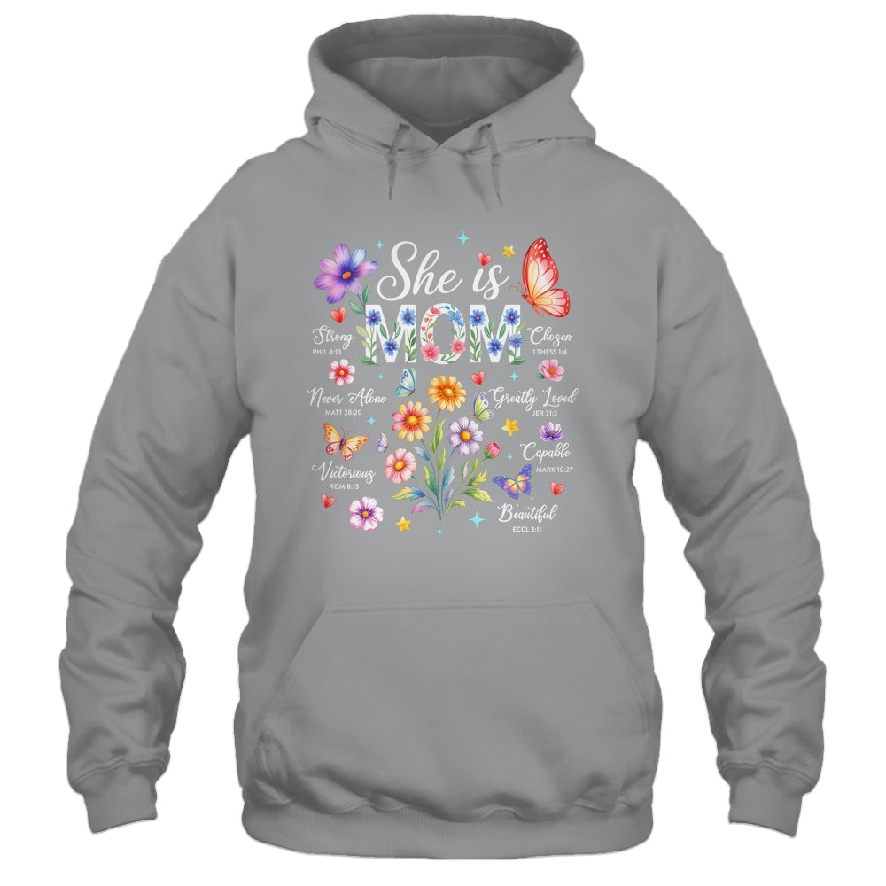 Mothers Day She Is Mom She Is Strong Gifts Christian Mom Shirt & Hoodie | siriusteestore