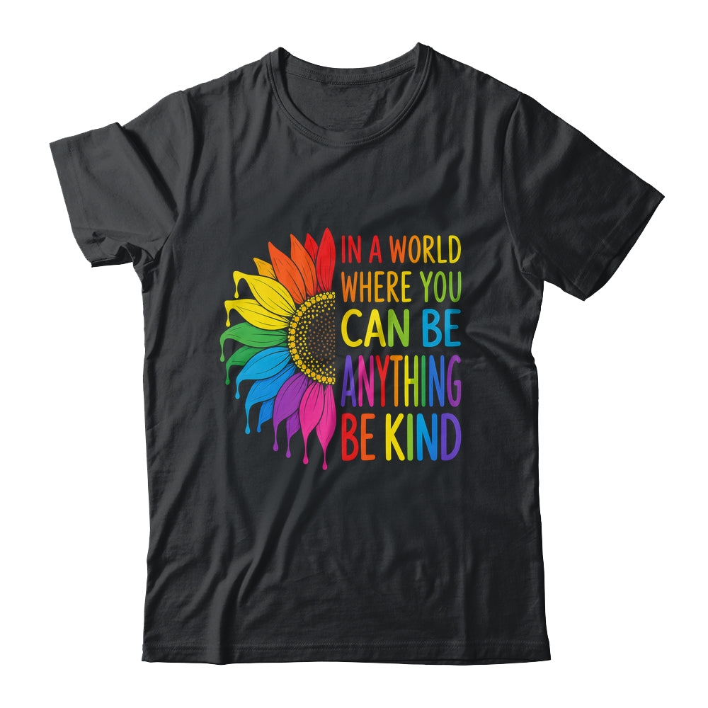 Motivational Rainbow Be Kind Sunflower Lgbtq Pride Month Shirt & Tank Top | siriusteestore