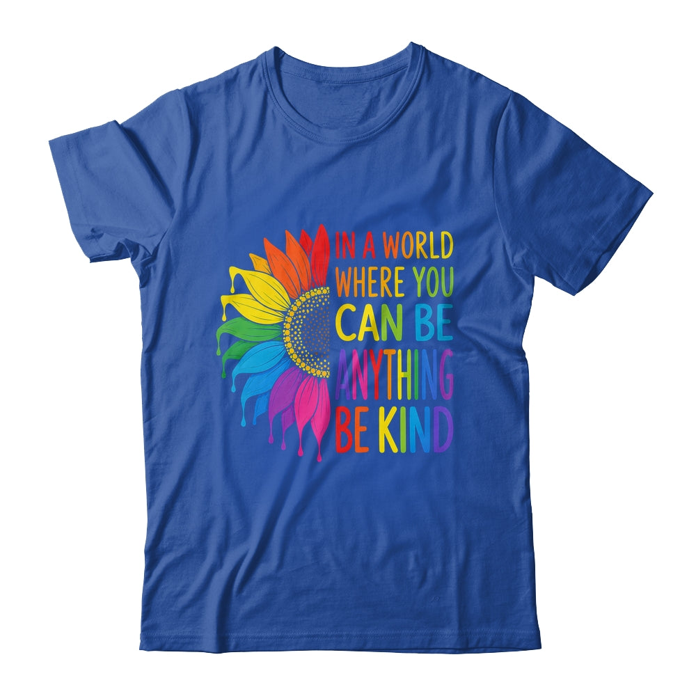 Motivational Rainbow Be Kind Sunflower Lgbtq Pride Month Shirt & Tank Top | siriusteestore