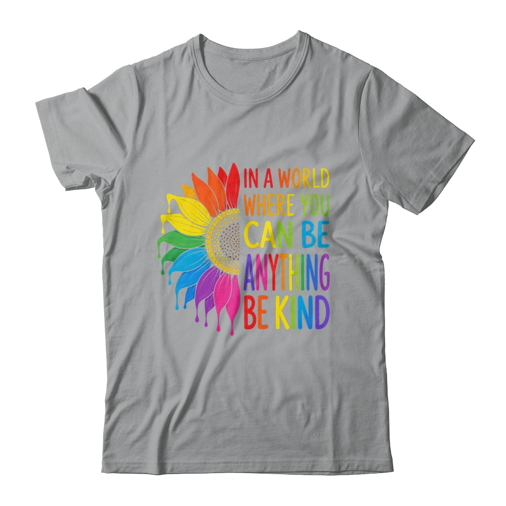 Motivational Rainbow Be Kind Sunflower Lgbtq Pride Month Shirt & Tank Top | siriusteestore