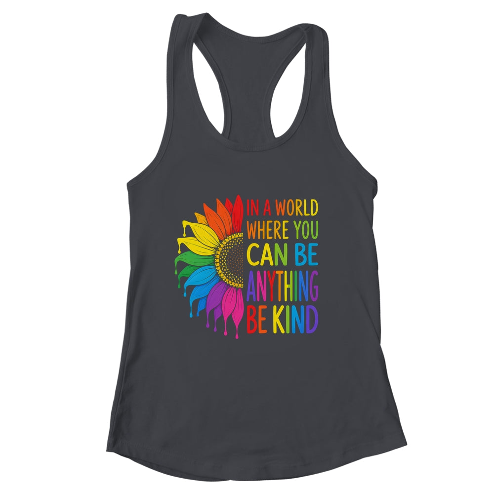 Motivational Rainbow Be Kind Sunflower Lgbtq Pride Month Shirt & Tank Top | siriusteestore