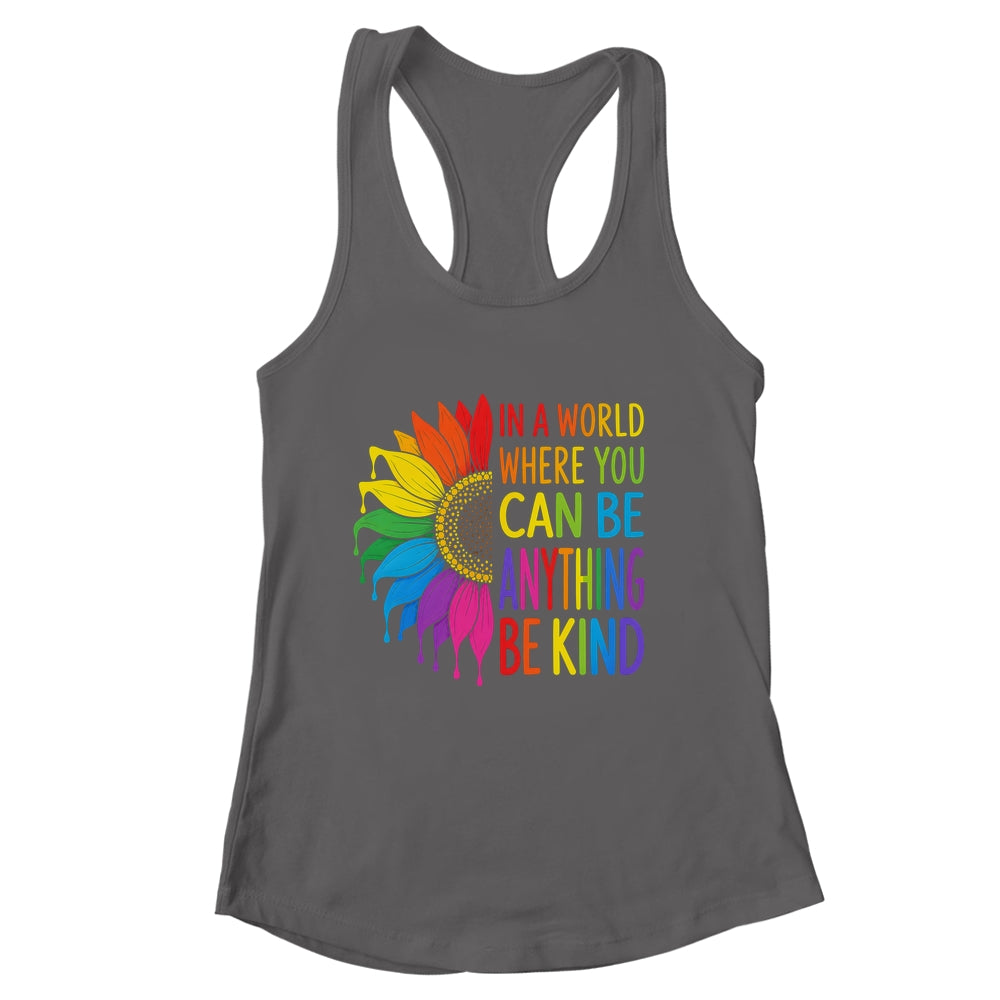 Motivational Rainbow Be Kind Sunflower Lgbtq Pride Month Shirt & Tank Top | siriusteestore