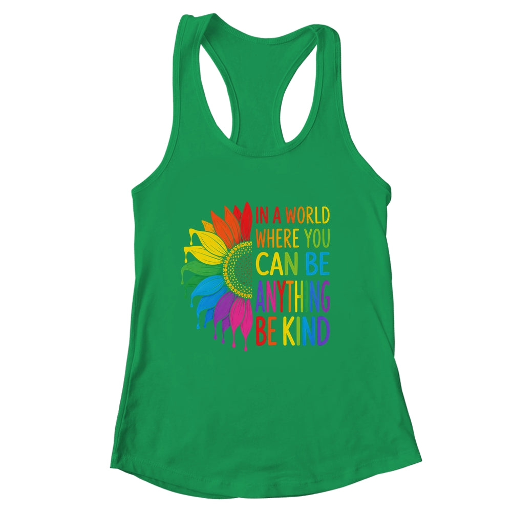 Motivational Rainbow Be Kind Sunflower Lgbtq Pride Month Shirt & Tank Top | siriusteestore